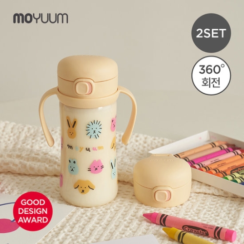 모윰 PPSU 올인원 원터치 빨대컵 프렌즈 에디션 270ml (2개)_이미지