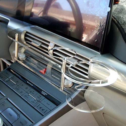 아트엑스 센터 클리어 2단 차량용 무중력 테이블 컵홀더 넥쏘_이미지