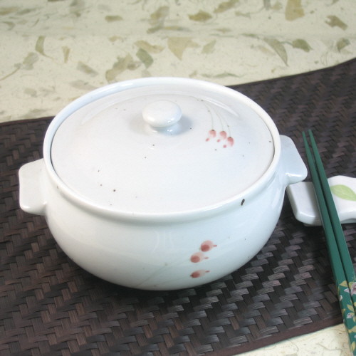 단고재 백자 목련 원형 뚜껑찜기 (소)_이미지