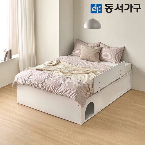  동서가구 뉴라보 A타입 수납 침대 K+안전가드 [편백황토숯독립]