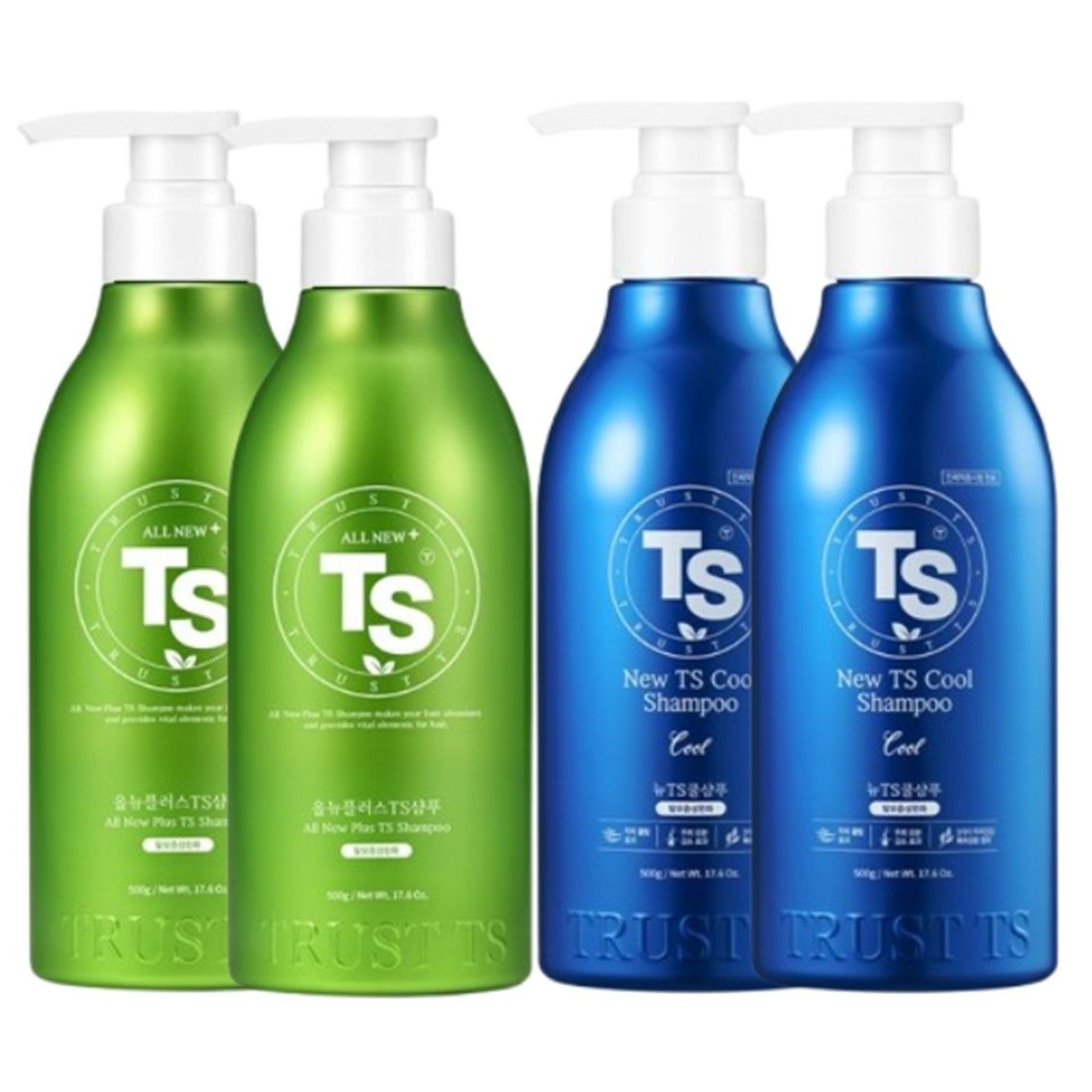 올뉴 플러스 TS 샴푸 500g 2개+뉴 TS 쿨 샴푸 500g 2개 4종세트