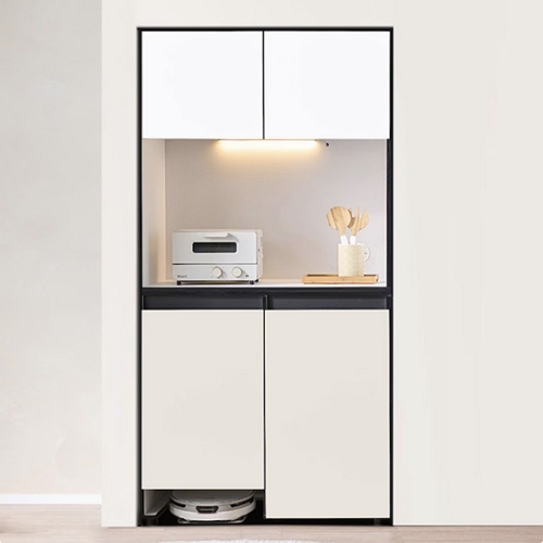 엘리에셀  비스포크 오브제 LED 광폭 주방 로봇 청소기 수납장 1000