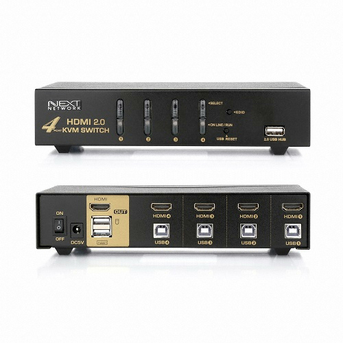 �������������ͽ� �ؽ�Ʈ 1:2 USB HDMI v2.0 KVM����ġ (NEXT-7002KVM-4K)