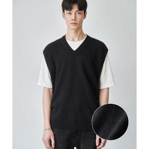 드로우핏 부클레 브이넥 니트 베스트 BLACK 990119
