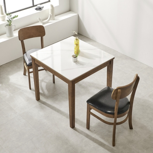 라로퍼니처 라니아 포세린 통세라믹 식탁 800 (의자2개)_이미지