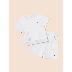 빈폴키즈 피케 반팔 반바지 상하세트 라이트 그레이 (BI5342U082)_이미지