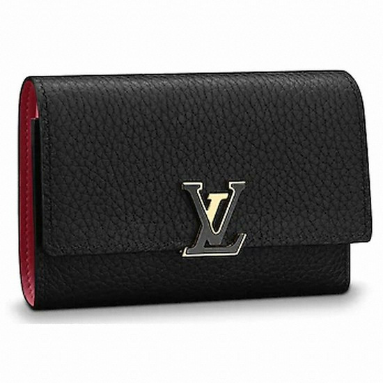 루이비통 LOUIS VUITTON   카푸신 컴팩트 월렛 블랙&로즈 M62157_이미지