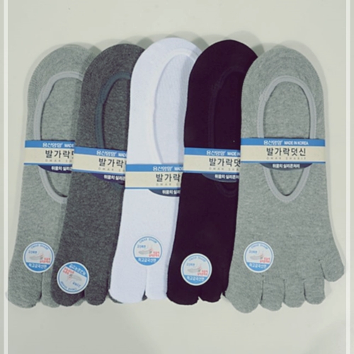 뒷꿈치 실리콘처리 신사 발가락 덧신 0018ub IWBBF94C 26cm 5켤레백색