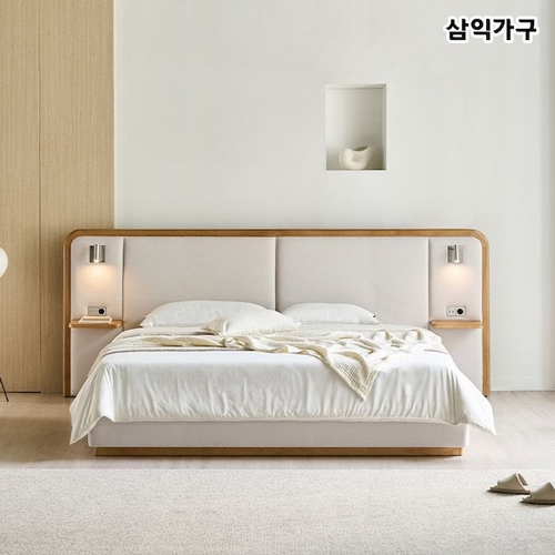 삼익가구 에포트 패브릭 원목 LED침대 K (라텍스7존독립)_이미지