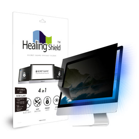 폰트리 힐링쉴드 모니터 보안 필터 항균 블루라이트차단 양면 정보보안기 (27W-A인치)_이미지