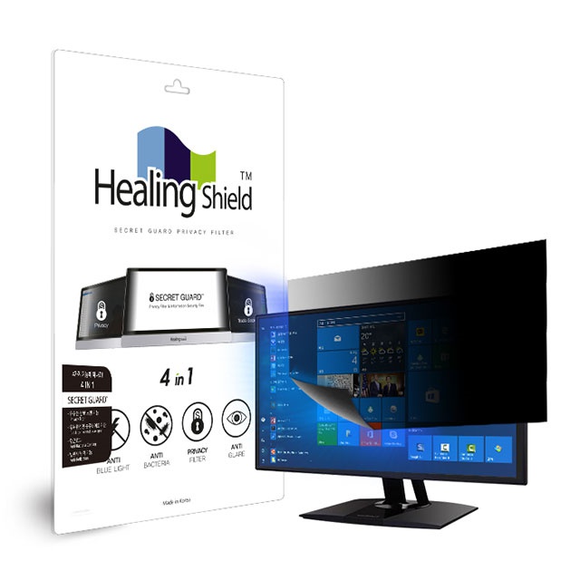 폰트리 힐링쉴드 모니터 보안 필터 항균 블루라이트차단 양면 정보보안기 (27W-A인치)_이미지