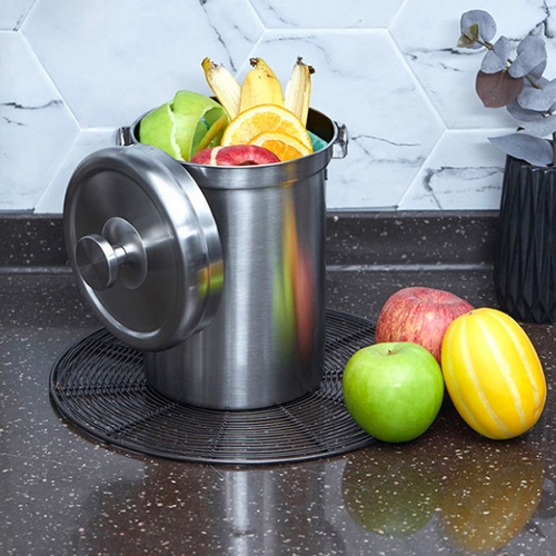 대경아이엔씨 오데르 스테인리스 음식물 쓰레기통 3L_이미지