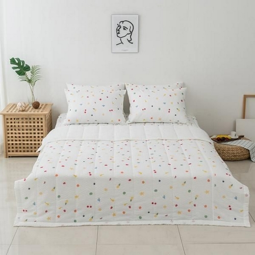 샤이닝홈 더블리 구아바 시어서커 간절기 여름이불 풀세트 (슈퍼싱글 SS)_이미지