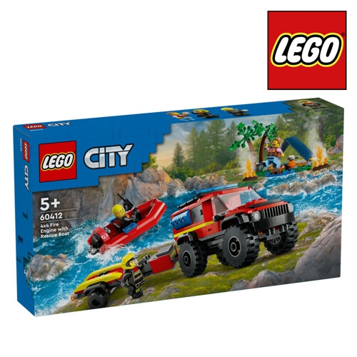 60412 4x4 소방트럭과 구조용 보트 시티