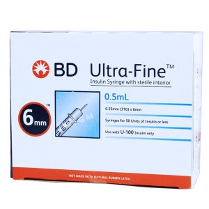 벡톤디킨슨 BD 울트라파인 인슐린 주사기 31G 6mm 0.5ml 324901_이미지