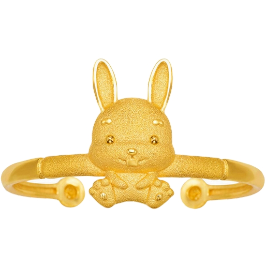 한국금다이아몬드 십이지신 아기 토끼 돌팔찌 3.75g