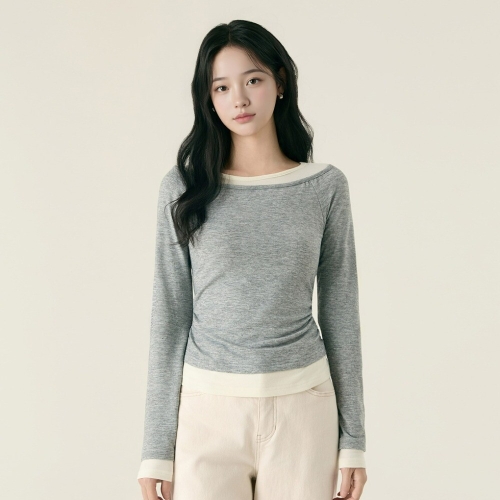 스타필드 고양 배색 레이어드 티셔츠_RMLWF4VRT1 배색 레이어드 티셔츠
