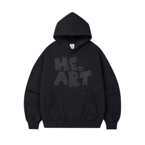 밈더워드로브 MIMTHEWARDROBE 원 하트 후드티_블랙 227729_이미지