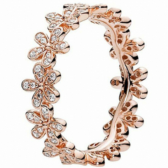 판도라 다즐링 데이지 밴드 로즈 반지 180934CZ