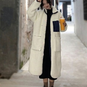 여성 겨울 패션 뽀글이 양면 리버시블 롱 자켓 W9A57B7_이미지