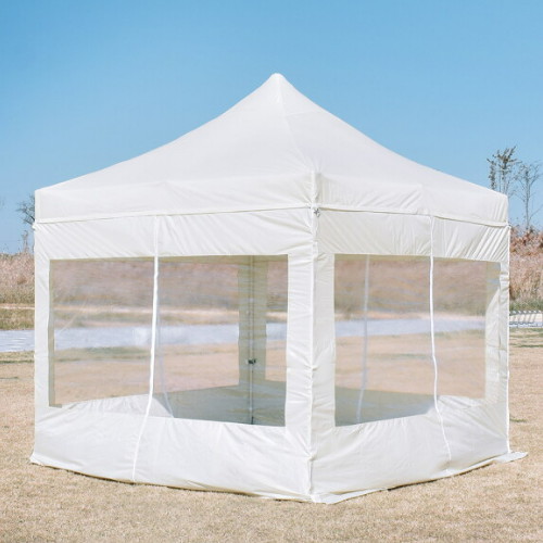 태웅 접이식 캐노피 베이직프레임 지붕 + 투명옆면세트 (2mx2m)