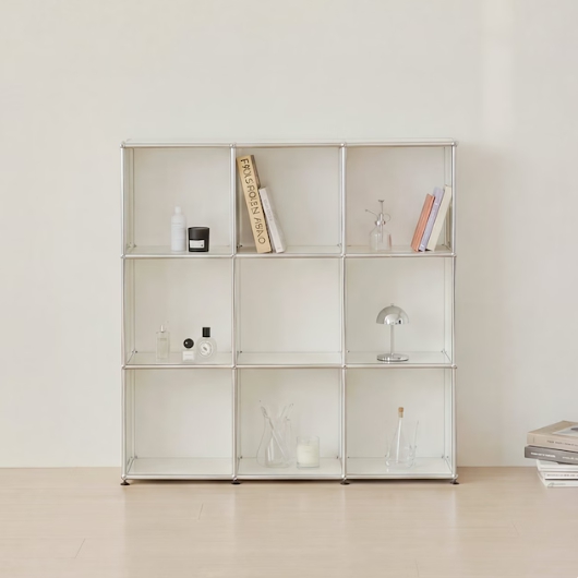 포스트모던 발렌 3X3 미드센츄리 파티션 3단 책장 1200_이미지