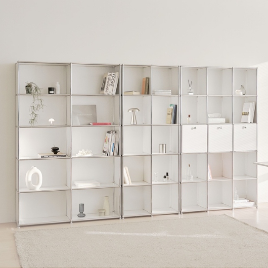 포스트모던 발렌 3X3 미드센츄리 파티션 3단 책장 1200_이미지