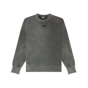 디젤 S-맥스-G1 로고 오버다이드 스웨트셔츠 블랙 S-Macs-G1 Overdyed Sweatshirt with Logo Bl..