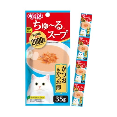 이나바 캣 챠오츄르스프 4연팩 가다랑어&가다랑어포 TCR-143 140g (35g x 4p) (5개)_이미지