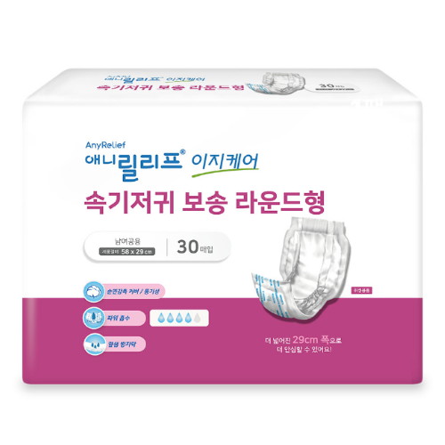 애니릴리프 이지케어 속기저귀 보송 라운드형 30개