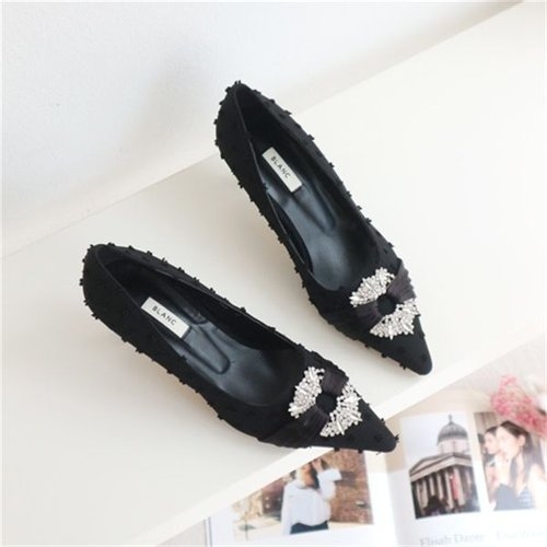 짝꿍닷컴 기타 블링블링 라운드 큐빅장식 여성 펌프스 WAT 5202BI 여성펌프스