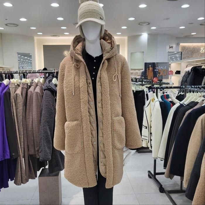 꼼빠니아 뽀글이 하프기장 후드 이중점퍼 CADW0-WFU200_IC 578866_CADW0-WFU200_이미지
