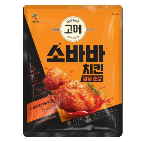 CJ제일제당 고메 소바바치킨 양념 순살 375g이미지입니다. 누르면 해당 게시물로 새창이동합니다.