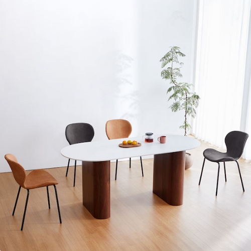 베스트리빙 마리나 뮤즈 타원 포세린 통세라믹 식탁 1800 (의자4개)_이미지