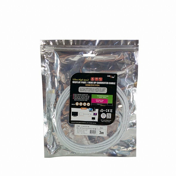 라인업시스템 LANSTAR Mini DisplayPort (미니디스플레이포트) to DVI 케이블 (LS-MDP29, 3m)_이미지
