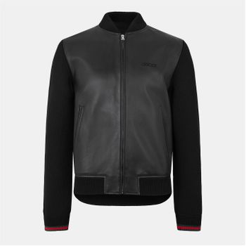 나파 가죽 니트 롱 슬리브 자켓 123401131