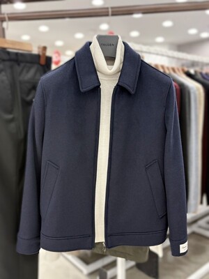 남성 겨울봄 울 혼방 기장 66cm 스탠카라 반코트 짧은 모직 자켓 46562_4FW130CT