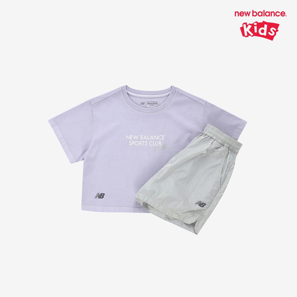 뉴발란스키즈 피그먼트 크롭 반팔 셋업 (NK9YG3701G)