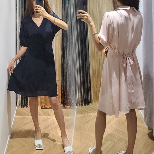 아이우먼 위쉬몰 BR 랩브이쉬폰퍼프원피스 P712H406 빅사이즈