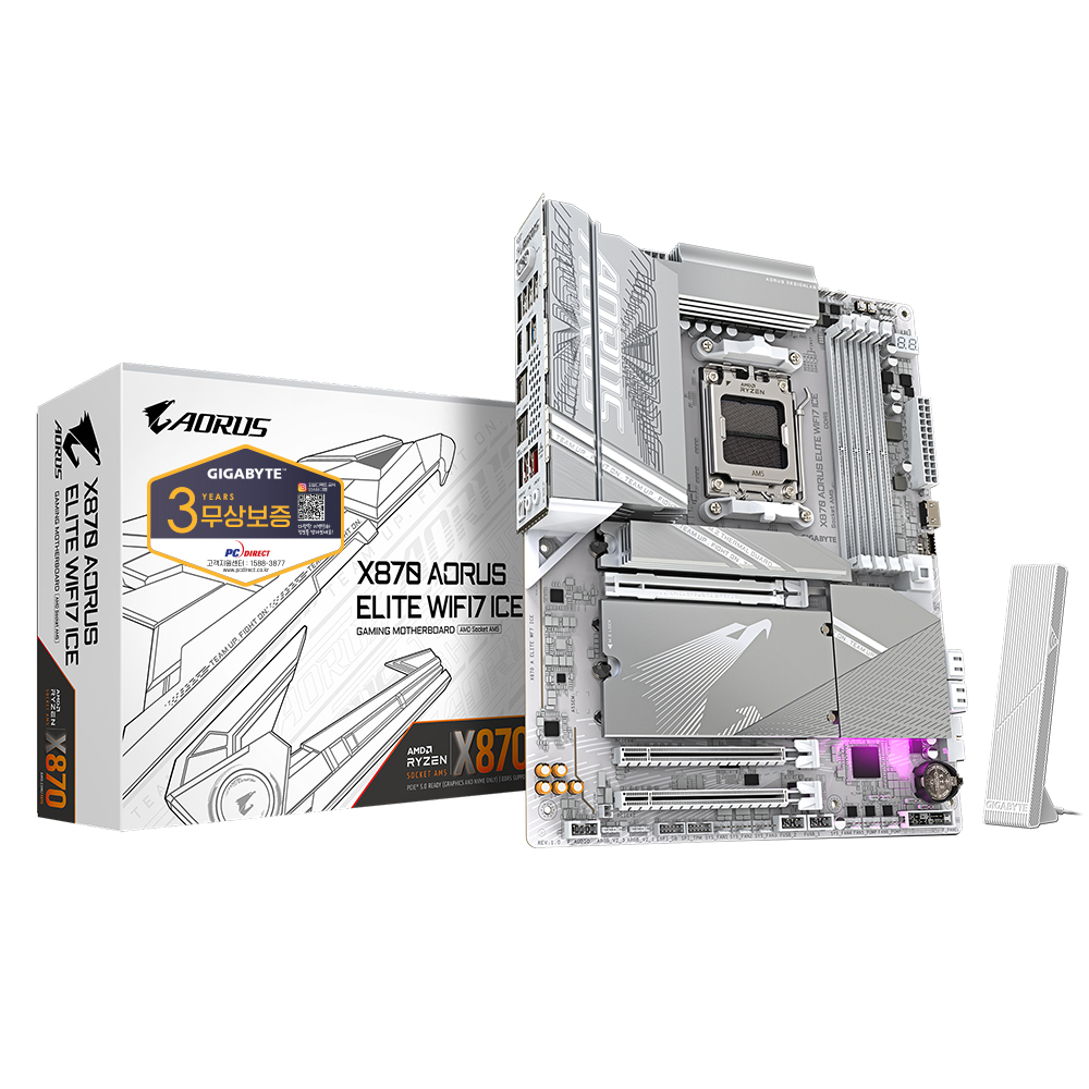 GIGABYTE X870 AORUS ELITE WIFI7 ICE 피씨디렉트이미지입니다. 누르면 해당 게시물로 새창이동합니다.