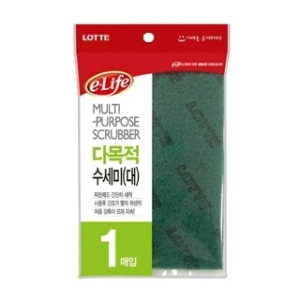 롯데알미늄 롯데이라이프 다목적 수세미 대 15cm 23cm 1매 1박스 200개_이미지