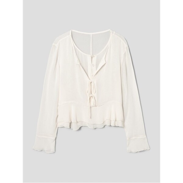 에잇세컨즈 356364CC60 폴리 프릴 긴팔 블라우스 아이보리_이미지