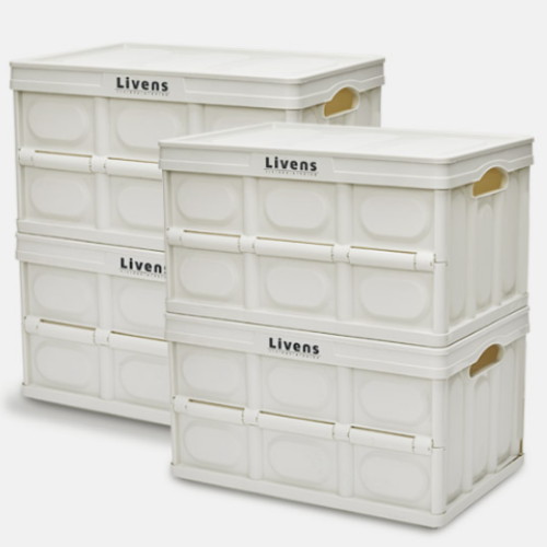 아소리빙 리벤스 멀티 폴딩 수납박스 아이보리 대형 56L (4개)_이미지