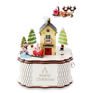 나무 모형 조립 키트 회전 우드 오르골 크리스마스 타운 YM986