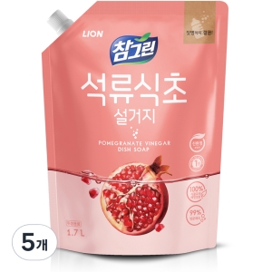 라이온코리아 참그린 석류식초 리필 1.7L (5개)