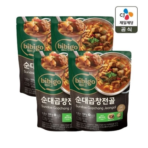 CJ제일제당 비비고 순대곱창전골 550g (4개)