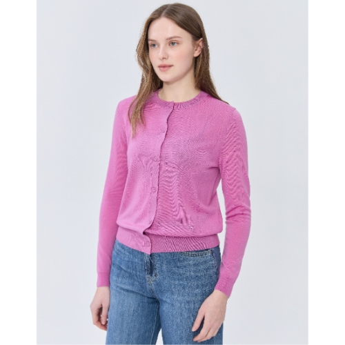 헤지스 스테디셀러 퍼플 긴소매 라운드넥 가디건 WSSW5AC15U2_이미지