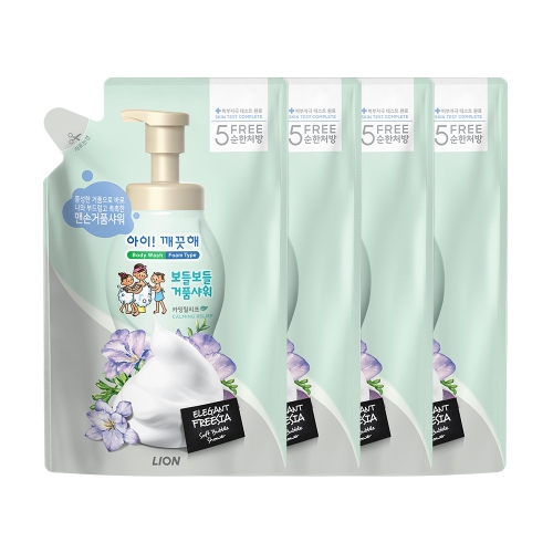 CJ라이온 아이깨끗해 보들보들 거품 샤워 카밍 릴리프 리필 650ml (4개)