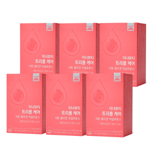 고려은단 이너뷰티 트리플케어 석류 콜라겐 히알루론산 15포 (6개)_이미지