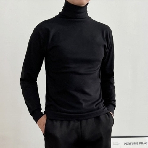 옆라인 봉제 없는 기본 스타일 목폴라 티셔츠_20429579_667501